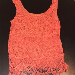 Mudd Lace Front Tank Top with Lining
